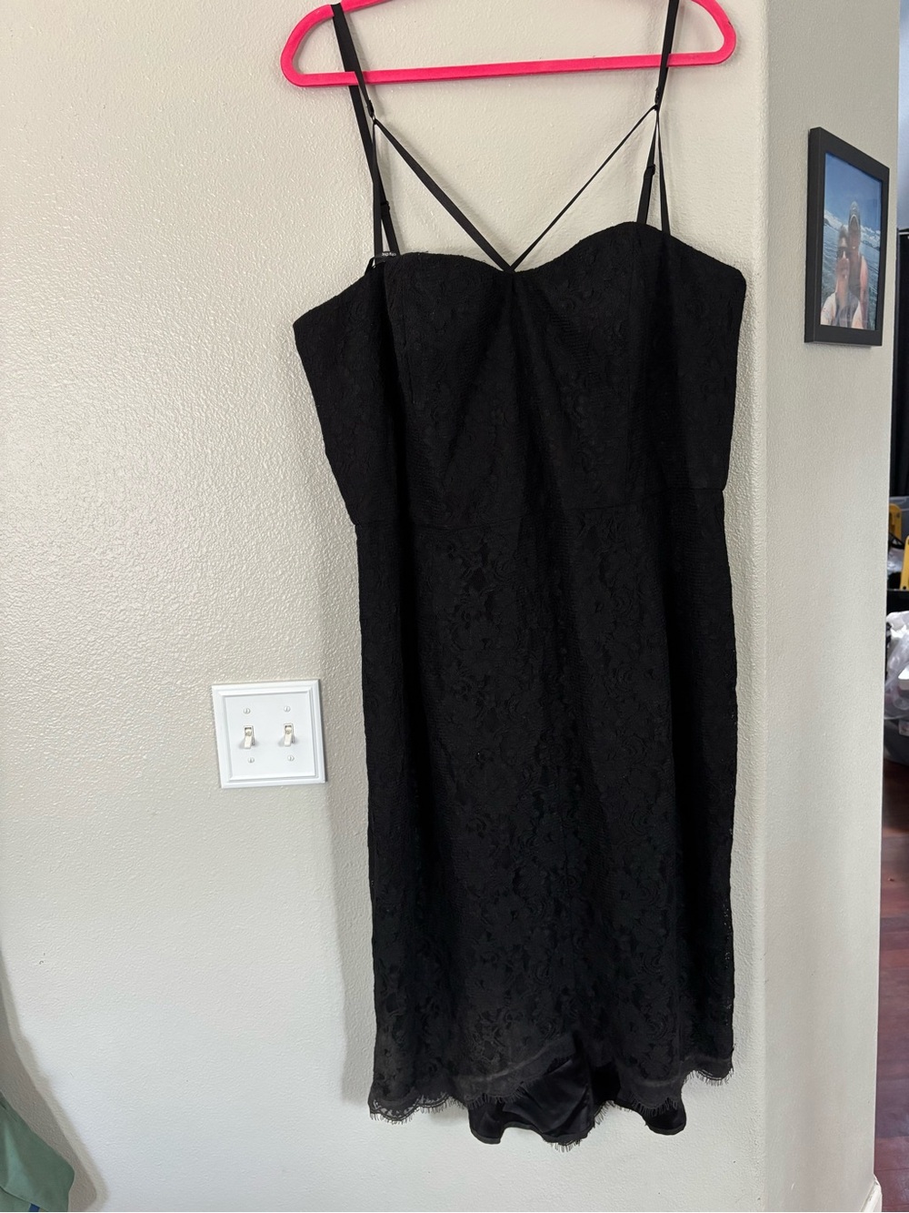 City Chic Black Lace Sweetheart Mini Dress – Plus Size L (US 20)